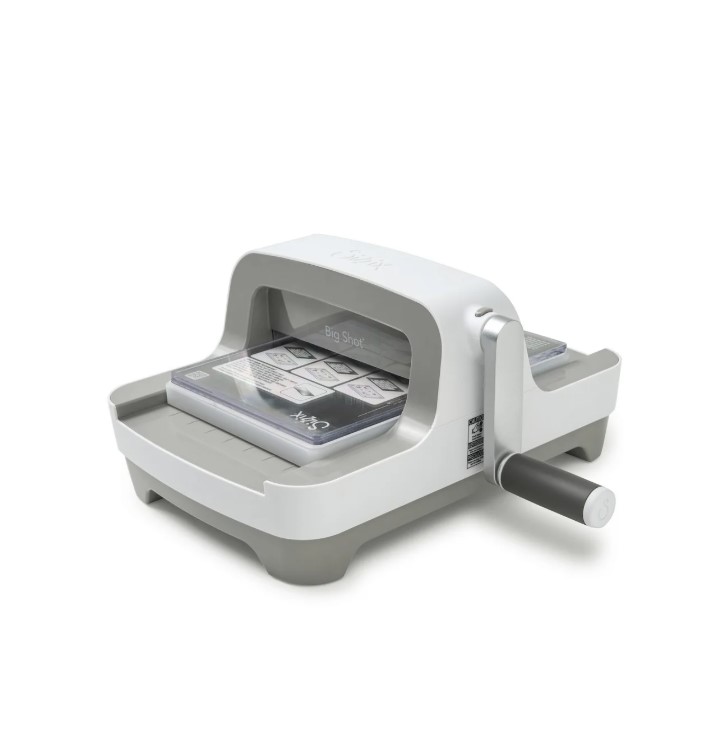 Big Shot Machine A5 Máquina manual branca para corte artesanal com alavanca lateral e suporte para materiais