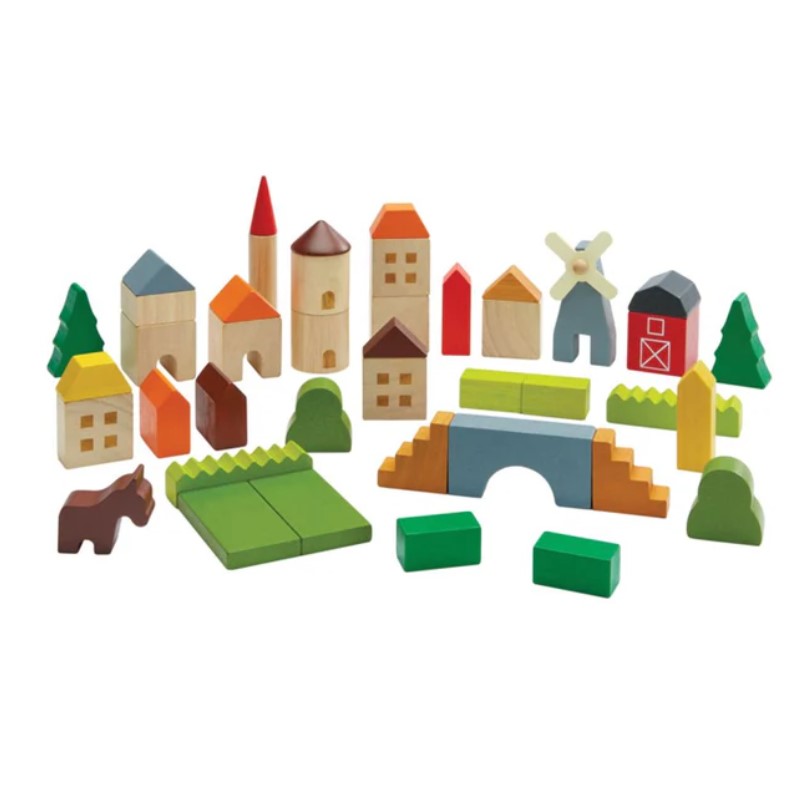 Blocos de construções Campo - Countryside Blocks Blocos de construção em madeira variados e coloridos