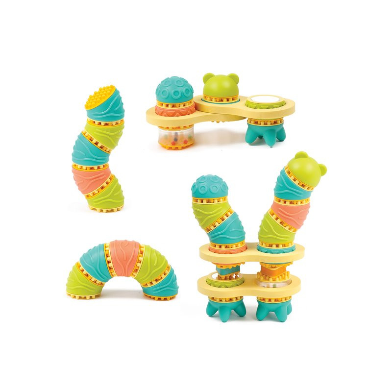 Picoton Brinquedos de blocos de construção flexíveis em várias cores e texturas