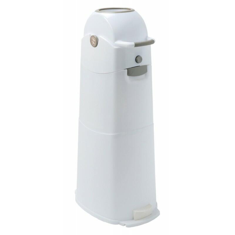 Contentor de Fraldas Dispenser branco para gel com pedal e botão frontal