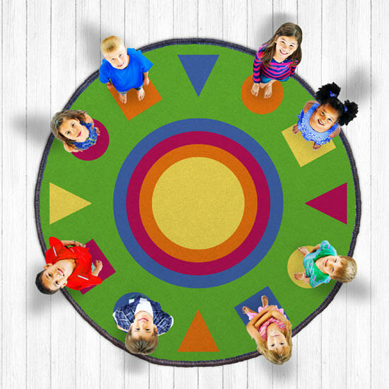 Tapete Gigante Circular House Of Kids Tapete redondo colorido com crianças de pé em círculo