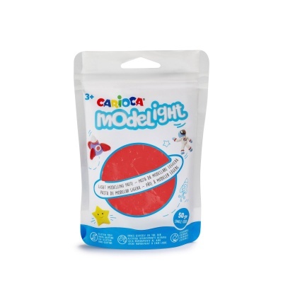 Embalagem de pasta de modelar leve CARIOCA Modelight branca com detalhes coloridos