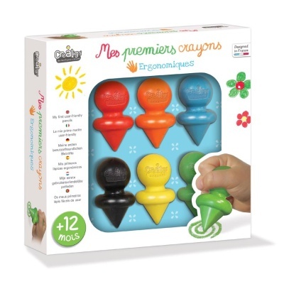 Conjunto de 6 lápis ergonómicos coloridos para crianças em caixa branca