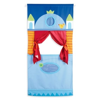Tenda de brincar para crianças em tecido com design de castelo colorido
