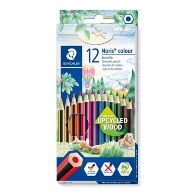 Embalagem de 12 lápis de cor Staedtler Noris colour com madeira reciclada