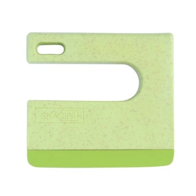 Raspador de cozinha verde claro com textura pontilhada e borda verde sólida