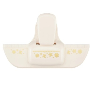 Carimbo ou prensa branca com decoração floral dourada