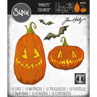 Embalagem de matrizes Sizzix com abóboras Halloween e morcegos