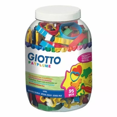 Frasco com massas de modelar coloridas Giotto Patplume e acessórios