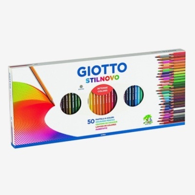 Caixa branca de lápis de cor GIOTTO STILNOVO com 50 cores intensas