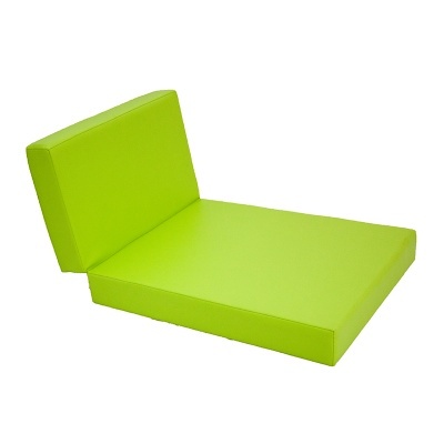 Almofada verde limão dobrável com duas partes acolchoadas