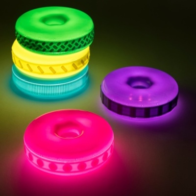 Brinquedos redondos de plástico translúcido neon iluminados