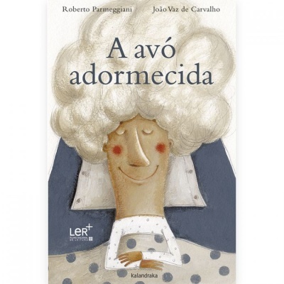 Capa de livro com desenho de avó de cabelos brancos e cabelo volumoso