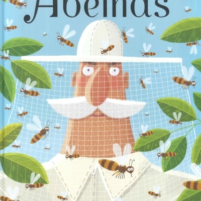 Capa de livro infantil com apicultor e abelhas