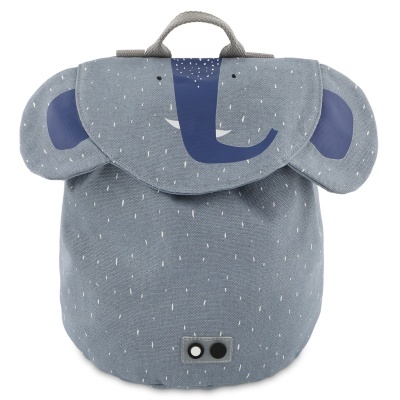 Mochila infantil em tecido com design de elefante azul