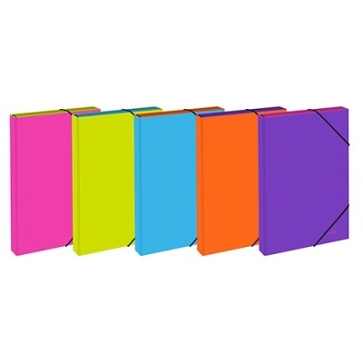 Pastas de arquivo coloridas com elástico preto