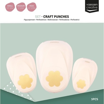 Conjunto de 3 perfuradoras de papel em forma de flor da Vaessen Creative