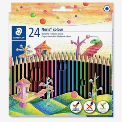 Conjunto de 24 lápis de cor Staedtler Noris colour em caixa colorida