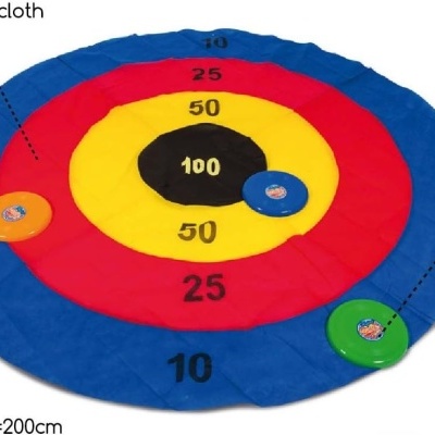 Alvo de jogo redondo colorido com discos e espigas