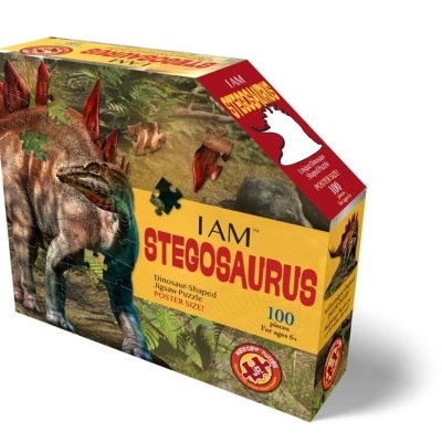 Embalagem de puzzle em forma de estegossauro com 100 peças