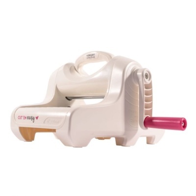 aparelho cortador de papel branco com manivela rosa