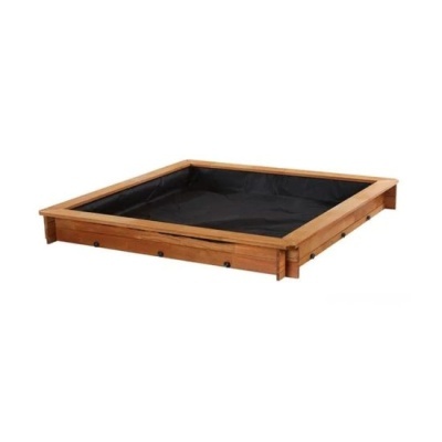 Cama de madeira quadrada com revestimento interior preto