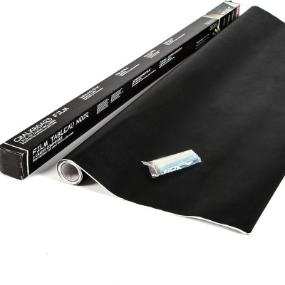 Filme para quadro-negro preto com embalagem preta e pequeno pacote azul claro