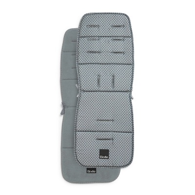 Acolchoado cinza para carrinho de bebé com padrão de pontos e etiqueta Elodie