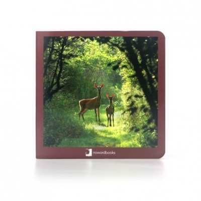 Capa de livro com imagem de duas cervas num bosque