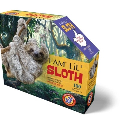Caixa de puzzle I AM Lil' SLOTH com imagem de bicho-preguiça