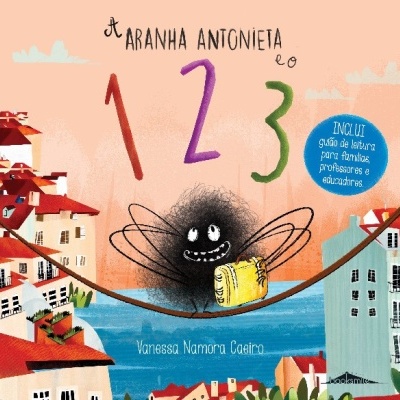 Capa de livro infantil com aranha negra e números 1 2 3 em cima