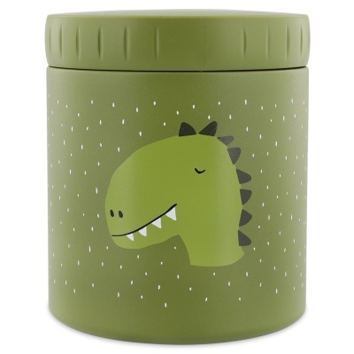 Pote verde com desenho de dinossauro e tampa