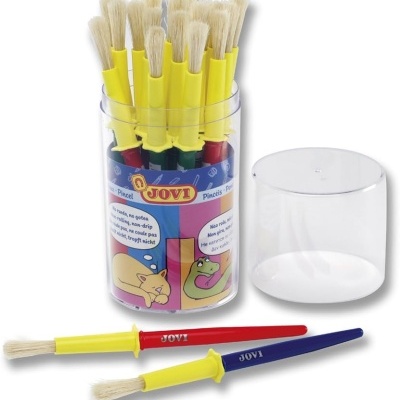 Conjunto de pincéis de pintura JOVI com cabos coloridos em embalagem transparente