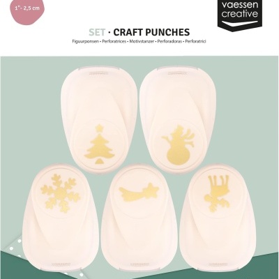 Conjunto de 5 perfuradores de papel de natal Vaessen Creative
