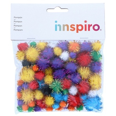Pacote de pompons coloridos brilhantes