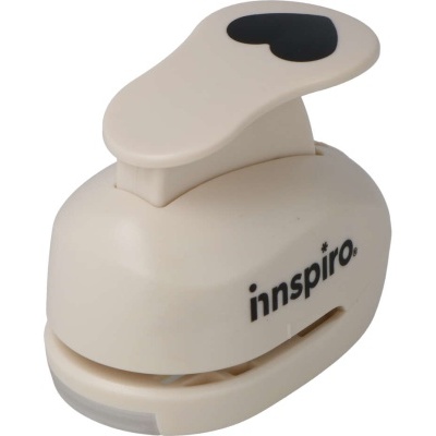 Furador de papel branco com coração preto no topo