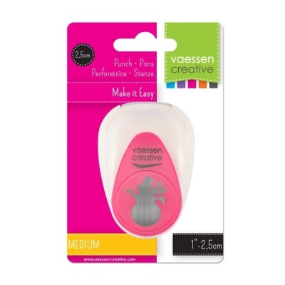 Perfurador de papel rosa Vaessen Creative em embalagem colorida