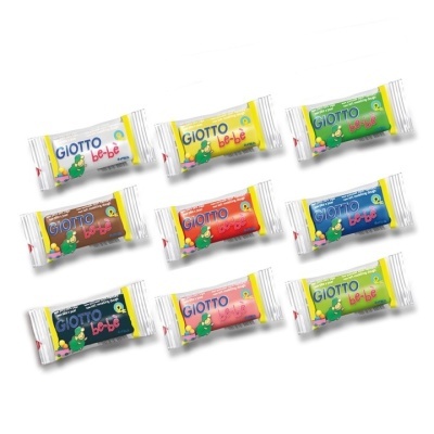 Oito barras coloridas de giz de cera Giotto be-bè embaladas individualmente