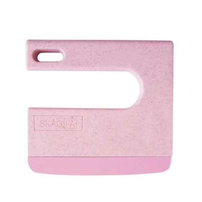 Espátula de cozinha rosa com cabo retangular e inscrição SKÅGFÄ