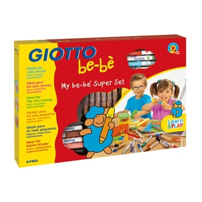 Conjunto Giotto be-bè My be-bè Super Set para crianças com lápis de cor e guache em embalagem colorida