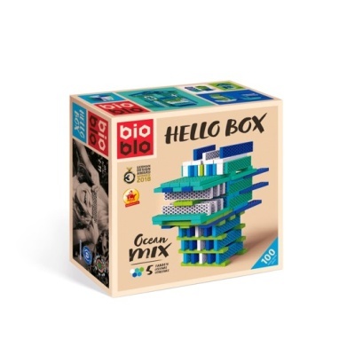 Caixa de blocos de construção bio blo HELLO BOX Ocean mix 100 peças