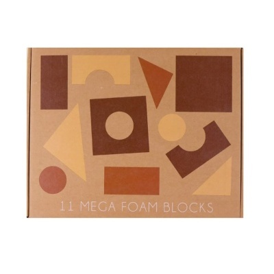Caixa de blocos de espuma com 11 peças em várias formas e cores