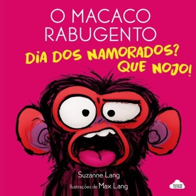 Capa de livro com ilustração de macaco rabugento e texto em português.