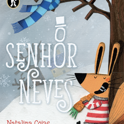 Capa de livro infantil com esquilo a segurar cenoura sob árvore e texto O SENHOR NEVES