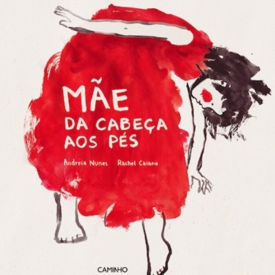 Capa de livro com ilustração de mulher de vestido vermelho e texto em branco