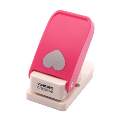Furador de papel rosa com coração cinzento, marca vaessen creative