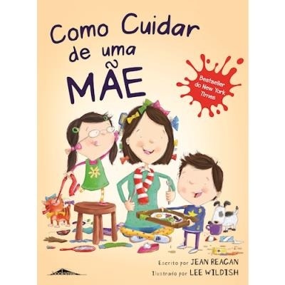 Capa de livro infantil com ilustração colorida de crianças, cão, alimentos e texto em português.
