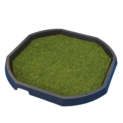 Tapete de treino para cães azul com grama artificial verde octogonal
