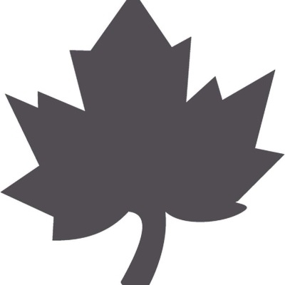 Silhueta preta de uma folha de bordo