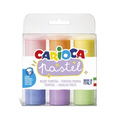 Conjunto de tinta témpera pronta Carioca Pastel em várias cores pastel
